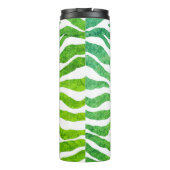 Zebra green print Thermal Tumbler Thermosbecher (Rückseite)
