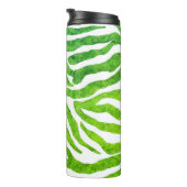 Zebra green print Thermal Tumbler Thermosbecher (Nach rechts gedreht)