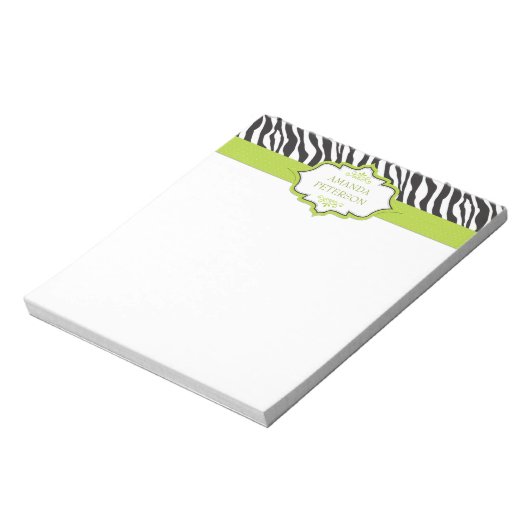 Zebra Green Ribbon Notepad Notizblock (Rotiert)