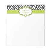 Zebra Green Ribbon Notepad Notizblock (Vorderseite)