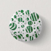 Zebra Green und White Polka Dot Button (Vorderseite)