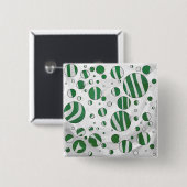 Zebra Green und White Polka Dot Button (Vorne & Hinten)