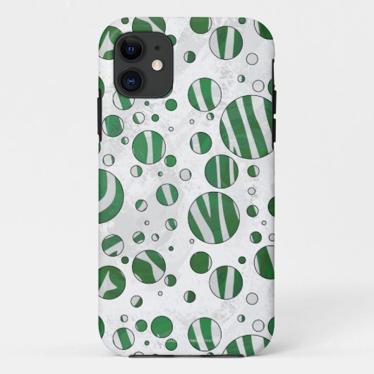 Zebra Green und White Polka Dot Case-Mate iPhone Hülle (Rückseite)