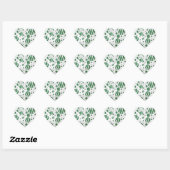Zebra Green und White Polka Dot Herz-Aufkleber (Blatt)