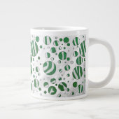 Zebra Green und White Polka Dot Jumbo-Tasse (Rechts)