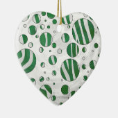 Zebra Green und White Polka Dot Keramikornament (Rechts)