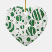 Zebra Green und White Polka Dot Keramikornament (Hinten)