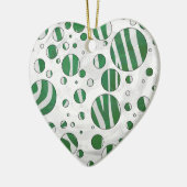 Zebra Green und White Polka Dot Keramikornament (Links)