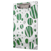 Zebra Green und White Polka Dot Klemmbrett (Links)