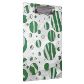 Zebra Green und White Polka Dot Klemmbrett (Rechts)