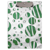 Zebra Green und White Polka Dot Klemmbrett (Vorderseite)