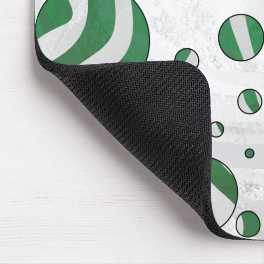 Zebra Green und White Polka Dot Mousepad (Ecke)