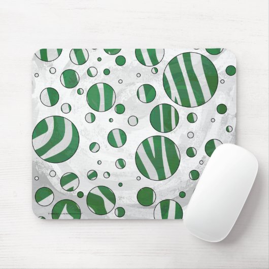 Zebra Green und White Polka Dot Mousepad (Mit Mouse)