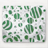 Zebra Green und White Polka Dot Mousepad (Vorne)