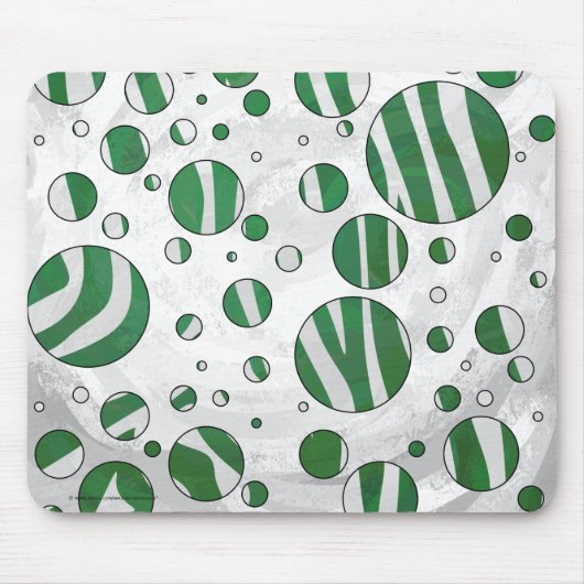 Zebra Green und White Polka Dot Mousepad (Vorne)