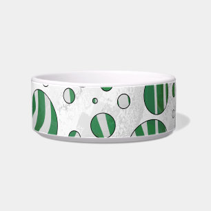 Zebra Green und White Polka Dot Napf