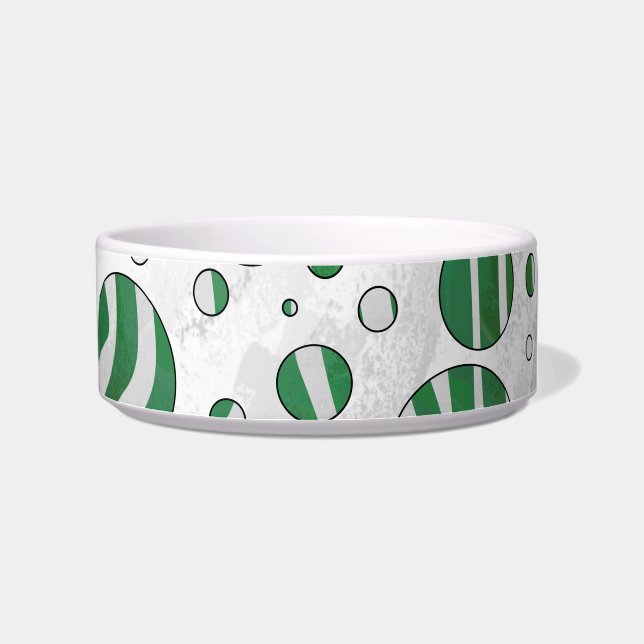 Zebra Green und White Polka Dot Napf (Rechts)