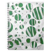 Zebra Green und White Polka Dot Notizblock (Vorderseite)