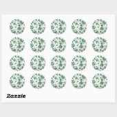 Zebra Green und White Polka Dot Runder Aufkleber (Blatt)