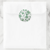 Zebra Green und White Polka Dot Runder Aufkleber (Tasche)