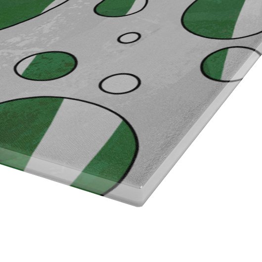 Zebra Green und White Polka Dot Schneidebrett (Ecke)