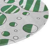 Zebra Green und White Polka Dot Schneidebrett (Ecke)