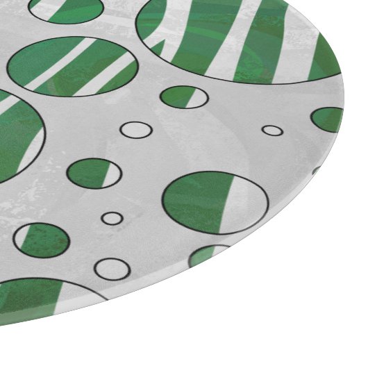 Zebra Green und White Polka Dot Schneidebrett (Ecke)