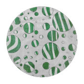Zebra Green und White Polka Dot Schneidebrett (Vorderseite)