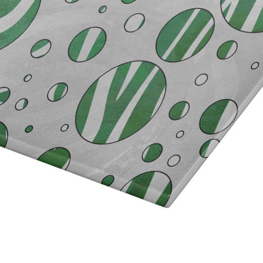 Zebra Green und White Polka Dot Schneidebrett (Ecke)