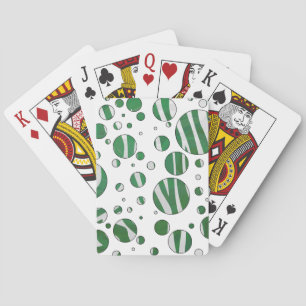 Zebra Green und White Polka Dot Spielkarten