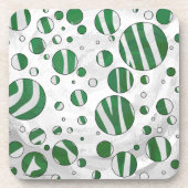 Zebra Green und White Polka Dot Untersetzer (Vorderseite)