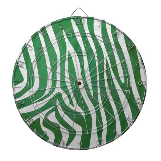 Zebra Green und White Print Dartscheibe (vorne)