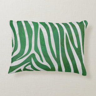 Zebra Green und White Print Dekokissen