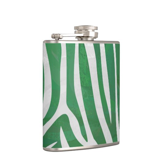 Zebra Green und White Print Flachmann (Rechts)