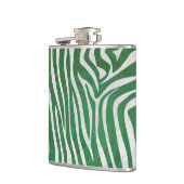 Zebra Green und White Print Flachmann (Links)