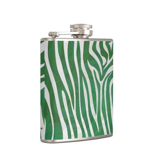 Zebra Green und White Print Flachmann (Rechts)
