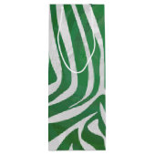 Zebra Green und White Print Geschenktüte Für Weinflaschen (Rückseite)