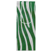 Zebra Green und White Print Geschenktüte Für Weinflaschen (Vorderseite)