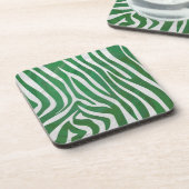 Zebra Green und White Print Getränkeuntersetzer (Linke Seite)