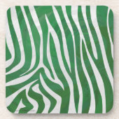 Zebra Green und White Print Getränkeuntersetzer (Vorderseite)