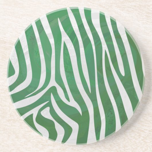 Zebra Green und White Print Getränkeuntersetzer (Vorne)