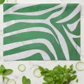 Zebra Green und White Print Handtuch (Gefaltet)