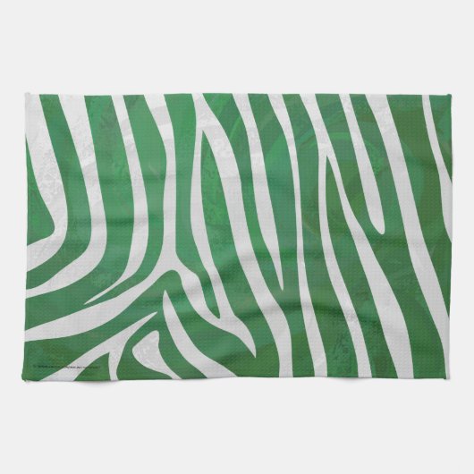Zebra Green und White Print Handtuch (Horizontal)