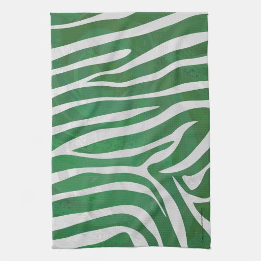 Zebra Green und White Print Handtuch (Vertikal)