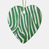 Zebra Green und White Print Keramikornament (Links)