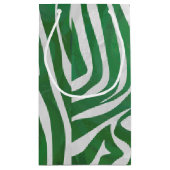 Zebra Green und White Print Kleine Geschenktüte (Rückseite)