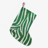 Zebra Green und White Print Kleiner Weihnachtsstrumpf (Vorderansicht (hängend))