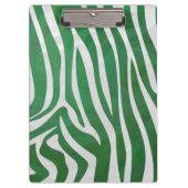 Zebra Green und White Print Klemmbrett (Vorderseite)