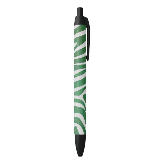 Zebra Green und White Print Kugelschreiber (Unterseite (Vertikal))