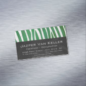 Zebra Green und White Print Magnetische Visitenkarte (Beispiel)
